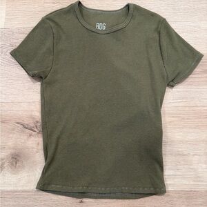 BDG Olive Green Ribbed T-Shirt